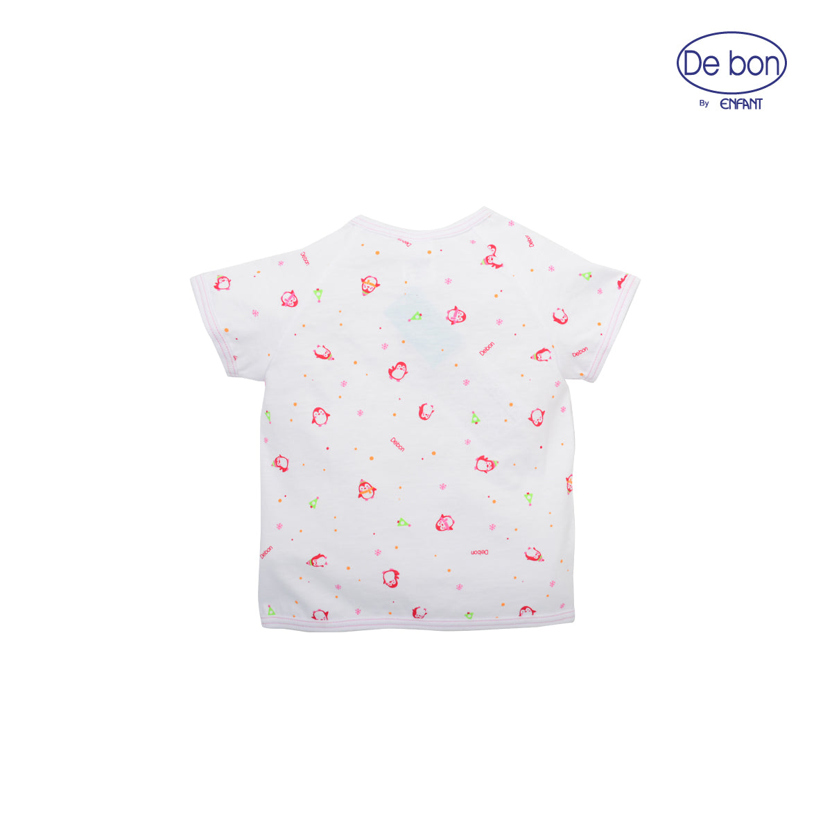 DE BONเสื้อผูกป้าย/กระดุมแขนสั้น/เสื้อกล้าม -กางเกงขาสั้นลายเพนกวิ้น สำหรับเด็กอ่อน 2สี (ขายแยกชิ้น)