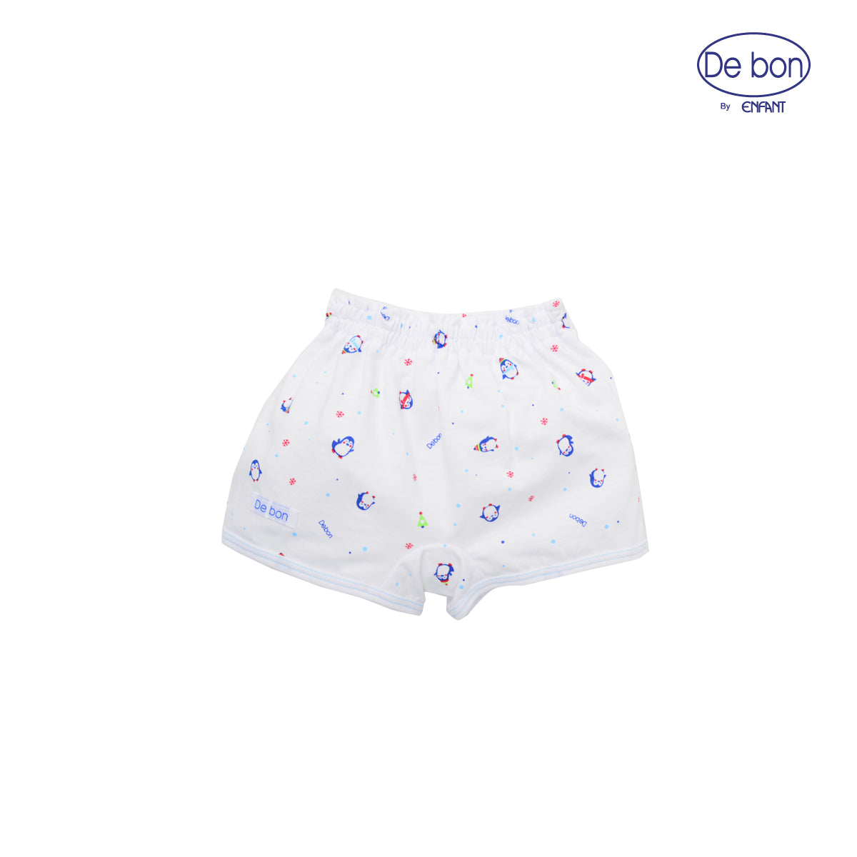 DE BONเสื้อผูกป้าย/กระดุมแขนสั้น/เสื้อกล้าม -กางเกงขาสั้นลายเพนกวิ้น สำหรับเด็กอ่อน 2สี (ขายแยกชิ้น)