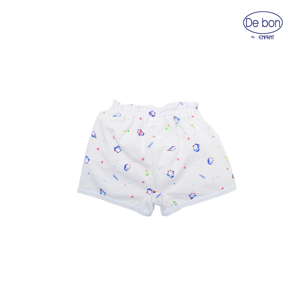DE BONเสื้อผูกป้าย/กระดุมแขนสั้น/เสื้อกล้าม -กางเกงขาสั้นลายเพนกวิ้น สำหรับเด็กอ่อน 2สี (ขายแยกชิ้น)