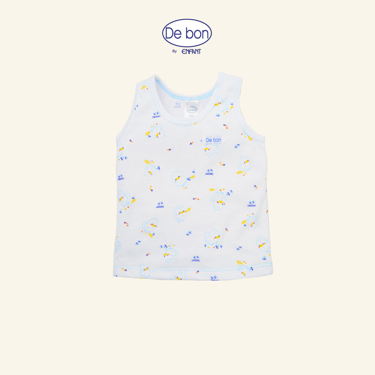 DE BON เสื้อกล้ามเด็กเล็ก 3เดือน-2ขวบ เป็ดน้อย ฟ้า-ชมพู รุ่นEI2AX2