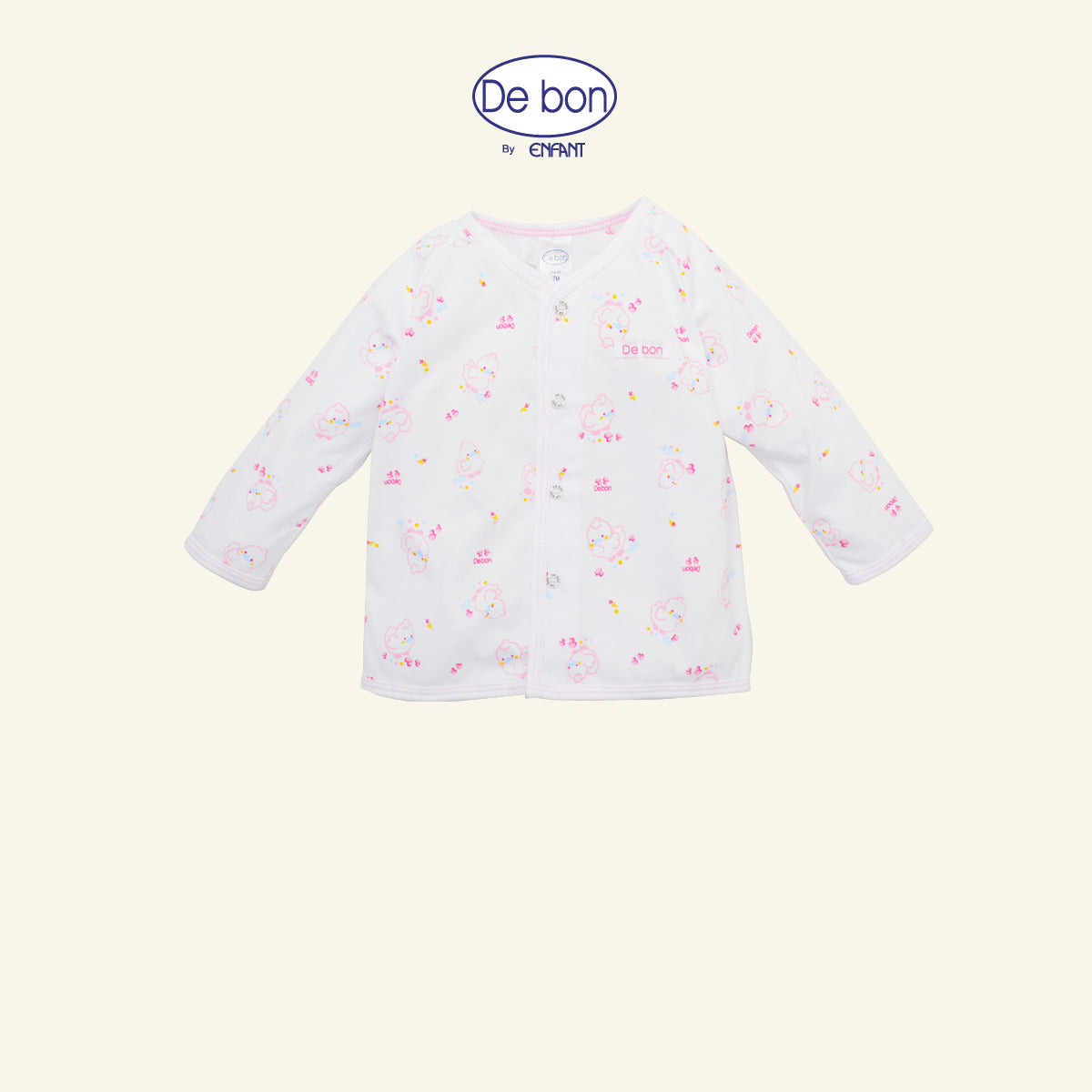DE BON เสื้อผูกป้าย/กระดุม/กางเกง ขายาว แรกเกิด-2ขวบ เป็ดน้อย (ขายแยกชิ้น) ฟ้า-ชมพู