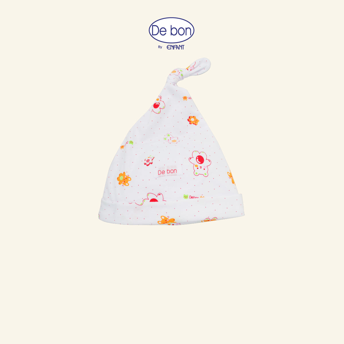 DE BON หมวกเด็กเล็กสำหรับแรกเกิด-3เดือน ลายหมีขาว 2สี รุ่นEI7AW6