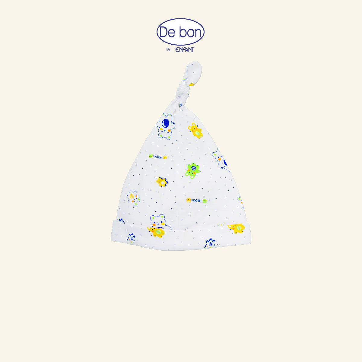 DE BON หมวกเด็กเล็กสำหรับแรกเกิด-3เดือน ลายหมีขาว 2สี รุ่นEI7AW6