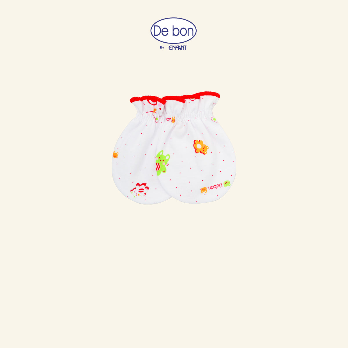 DE BON ถุงมือ-ถุงเท้า ฟรีไซซ์ ลายหมีขาว 2สี (ขายแยกชิ้น) รุ่นEI9AW0-EI9AW1