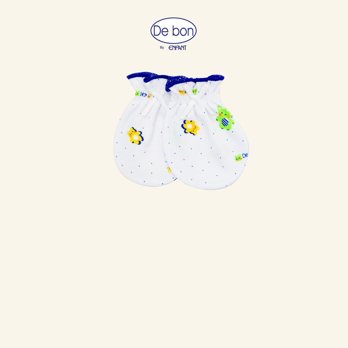DE BON ถุงมือ-ถุงเท้า ฟรีไซซ์ ลายหมีขาว 2สี (ขายแยกชิ้น) รุ่นEI9AW0-EI9AW1