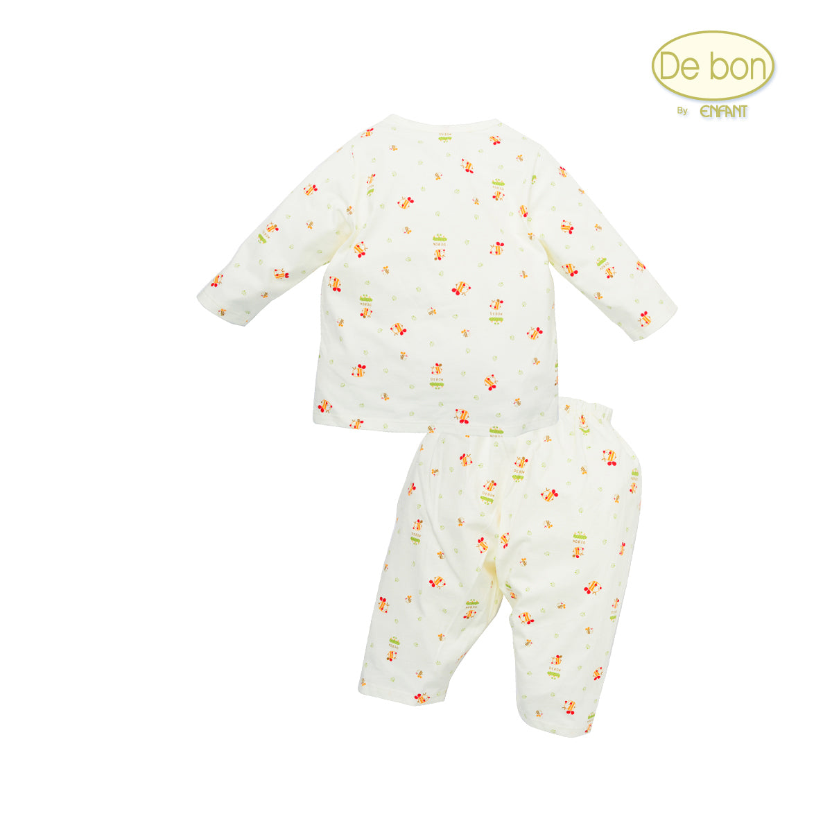 De bon Pure Organic ชุดเสื้อกระดุมแขนยาว สำหรับเด็ก6เดือน-4ขวบ EJ1C29