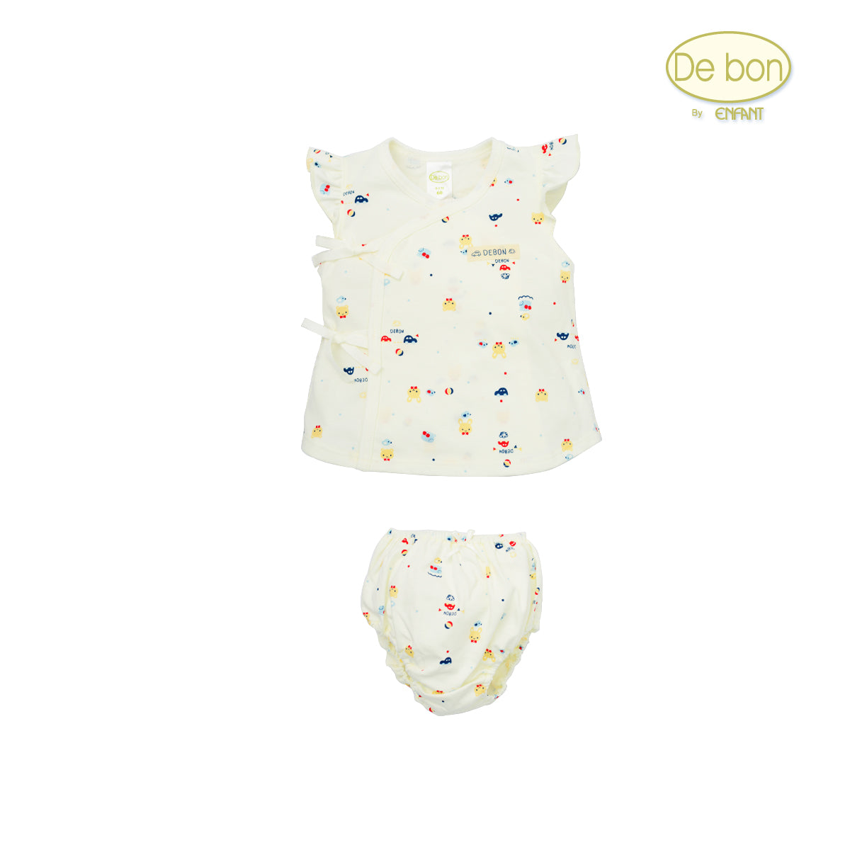 De bon Pure Organic ชุดเสื้อผ้าเด็กอ่อน เสื้อ-กางเกงใน EJ1C32