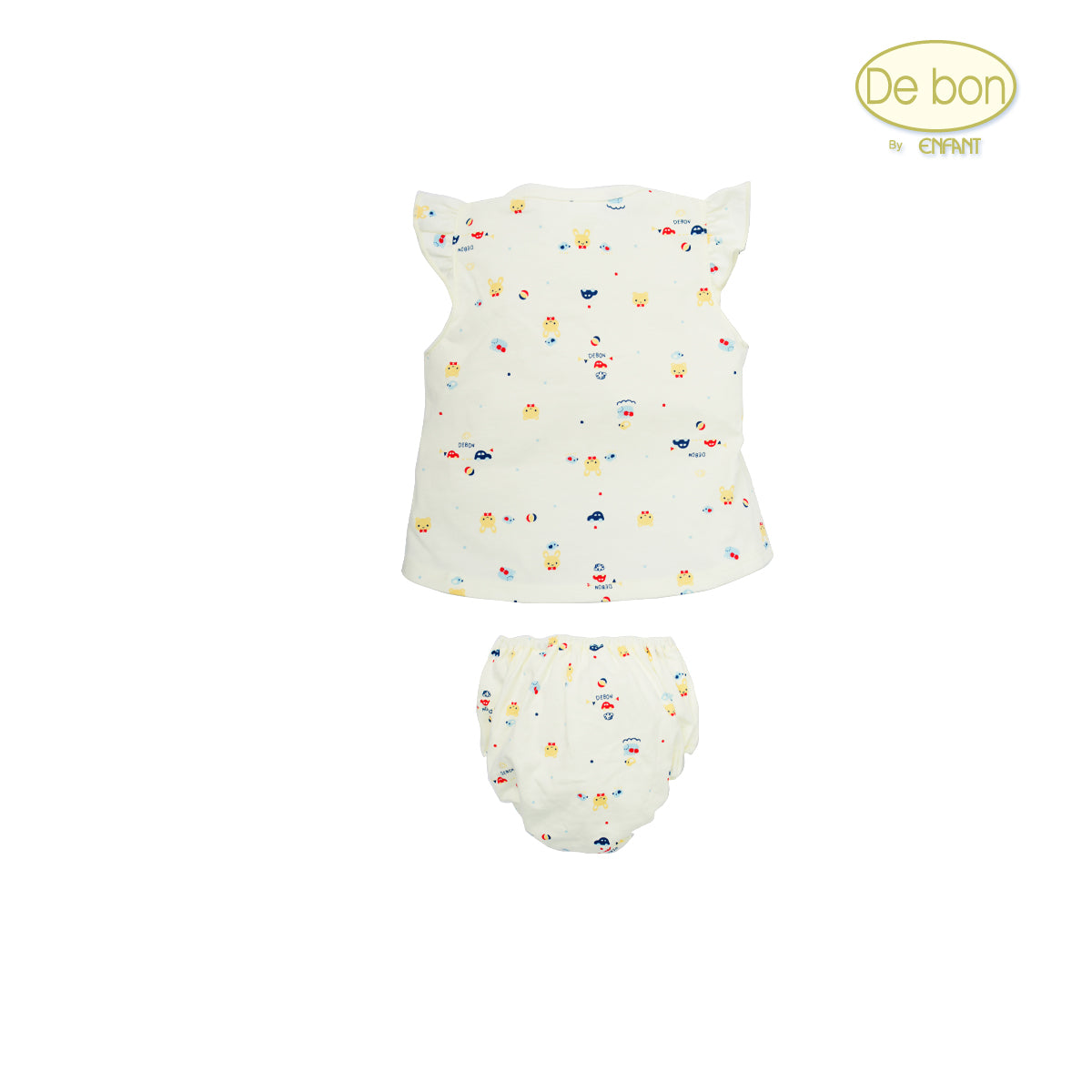 De bon Pure Organic ชุดเสื้อผ้าเด็กอ่อน เสื้อ-กางเกงใน EJ1C32