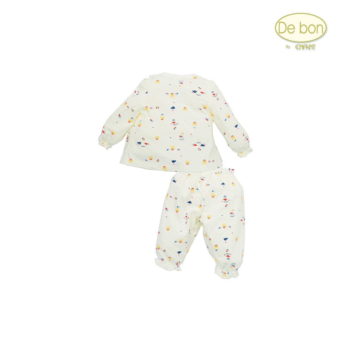 De bon Pure Organicชุดเสื้อกางเกง-แขนยาวเด็กแรกเกิด-6เดือน EJ1C38