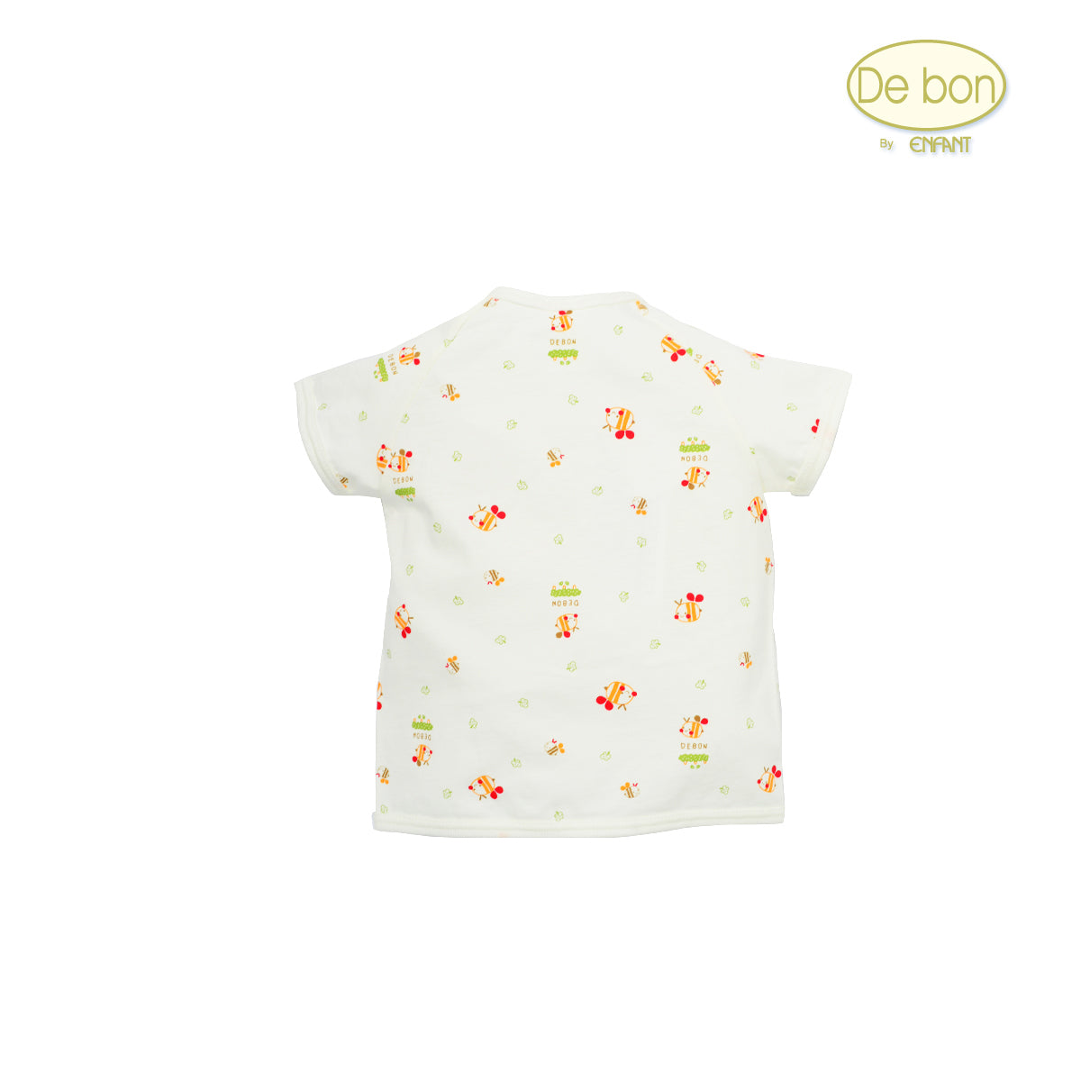 De bon Pure Organic เสื้อผูกแขนสั้นสำหรับเด็กแรกเกิด-6เดือน EJ2C25