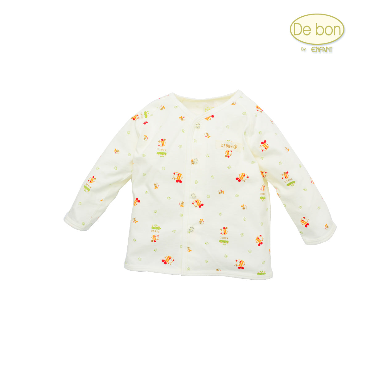 De bon Pure Organic เสื้อแขนยาวสำหรับเด็กอ่อน3เดือน-2ขวบ EJ2C26