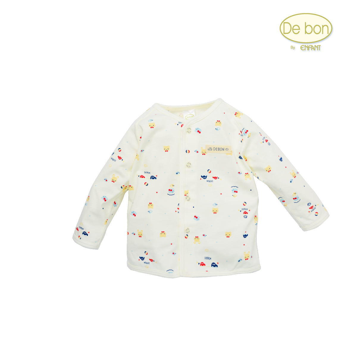 De bon Pure Organic เสื้อแขนยาวสำหรับเด็กเล็ก3เดือน-2ขวบ EJ2C36