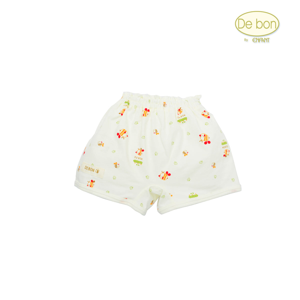 De bon Pure Organic กางเกงขาสั้นเอวยางยืดสำหรับเด็กอ่อน3เดือน-2ขวบ EJ3C26