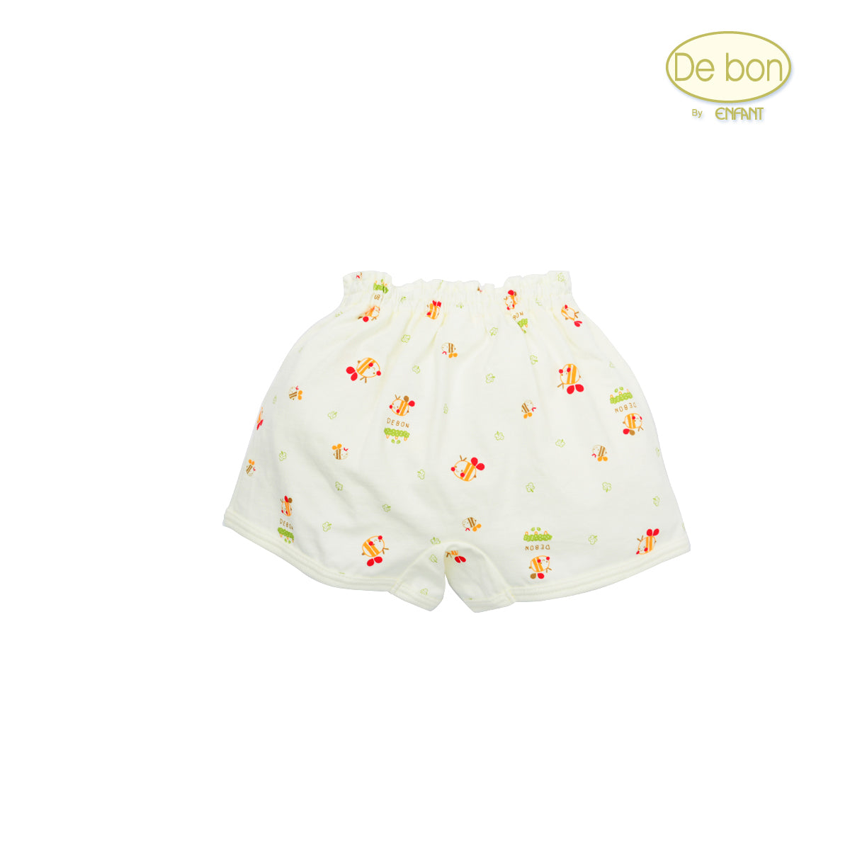 De bon Pure Organic กางเกงขาสั้นเอวยางยืดสำหรับเด็กอ่อน3เดือน-2ขวบ EJ3C26