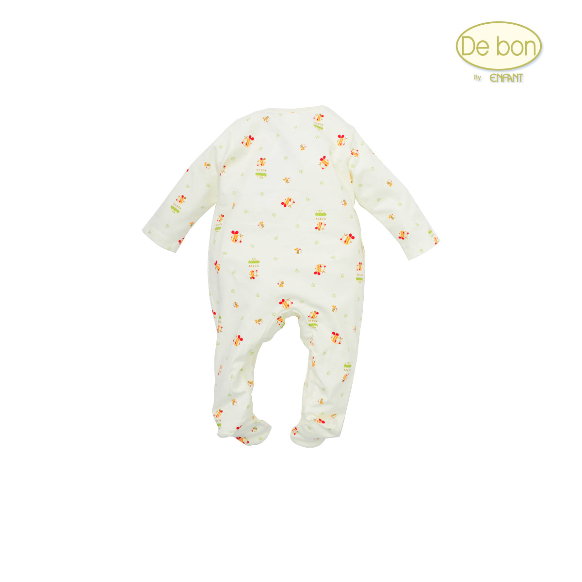 De bon Pure Organic ชุดบอดี้สูทเด็กแรกเกิดคลุมเท้า-6เดือน EJ8C22