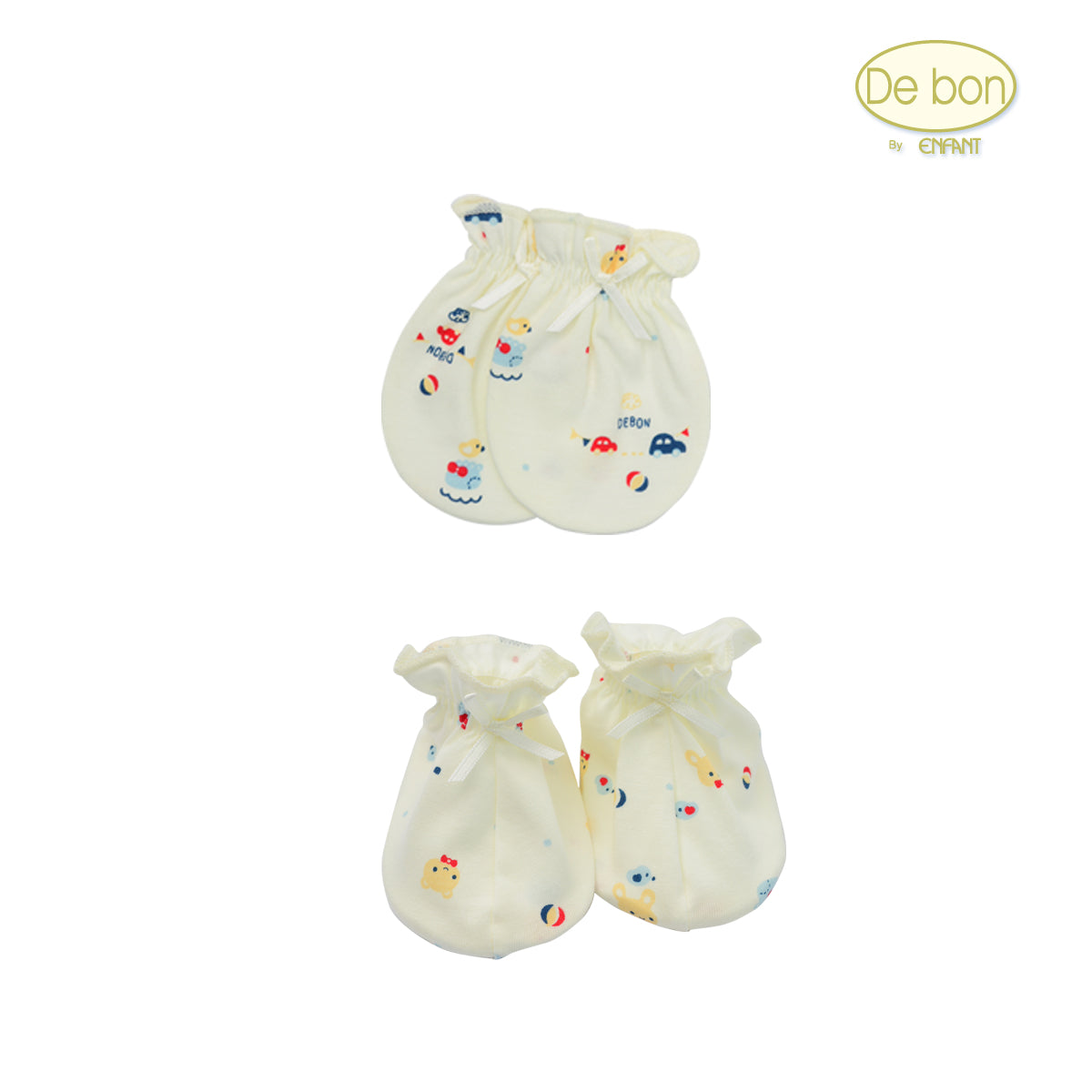 De bon Pure Organic ถุงมือ-ถุงเท้าสำหรับเด็กอ่อน EJ9C30- EJ9C31