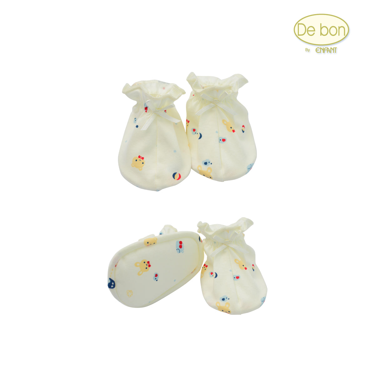 De bon Pure Organic ถุงมือ-ถุงเท้าสำหรับเด็กอ่อน EJ9C30- EJ9C31