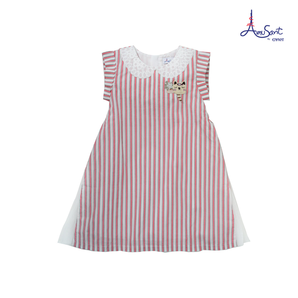 Amusantชุดเดรสเด็กโตแขนกุดสำหรับเด็กหญิง6-14ปี EK7J49