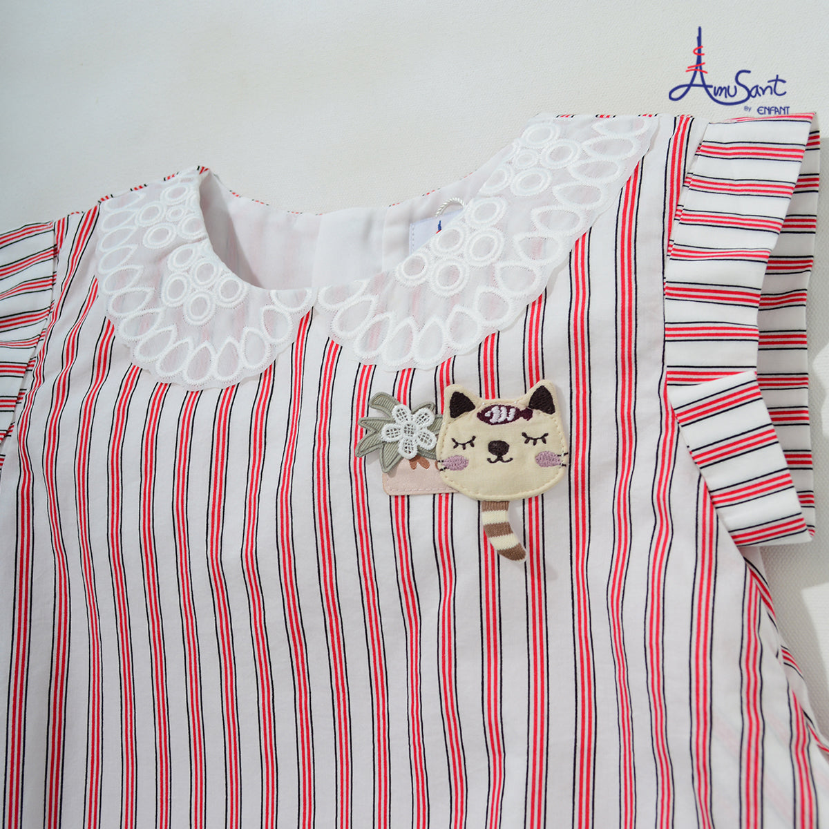 Amusantชุดเดรสเด็กโตแขนกุดสำหรับเด็กหญิง6-14ปี EK7J49