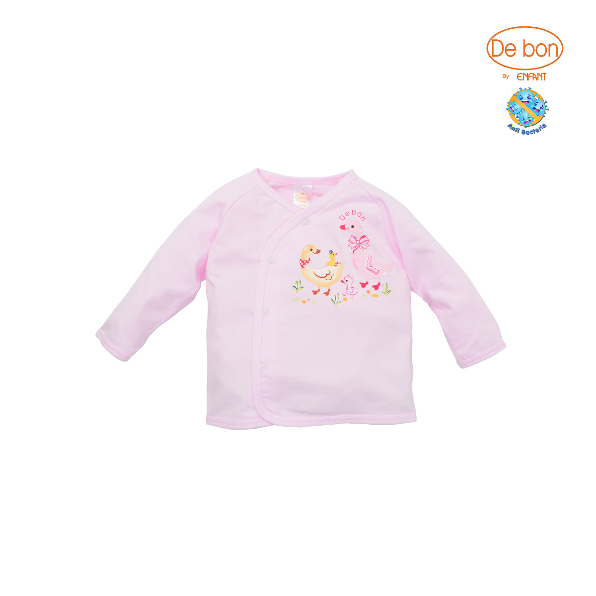 De Bon Anti-bacterial เสื้อSnapแขนยาวเด็กแรกเกิด-6เดือน EP2A77