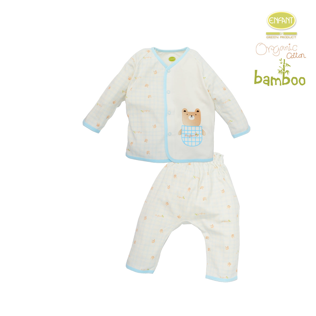 Enfant green Organic cotton bambuเสื้อแขนยาว+กางเกง ER1R76