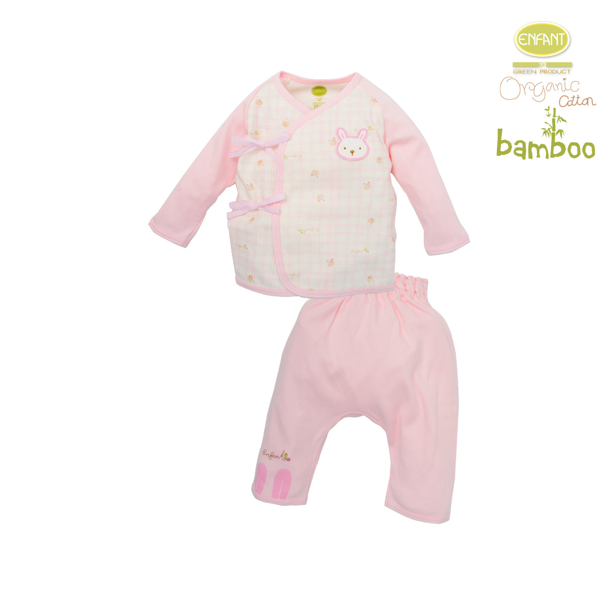 Enfant green Organic cotton bambuเสื้อผูกแขนยาว+กางเกง ER1R77