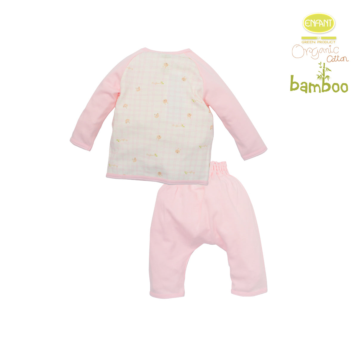 Enfant green Organic cotton bambuเสื้อผูกแขนยาว+กางเกง ER1R77