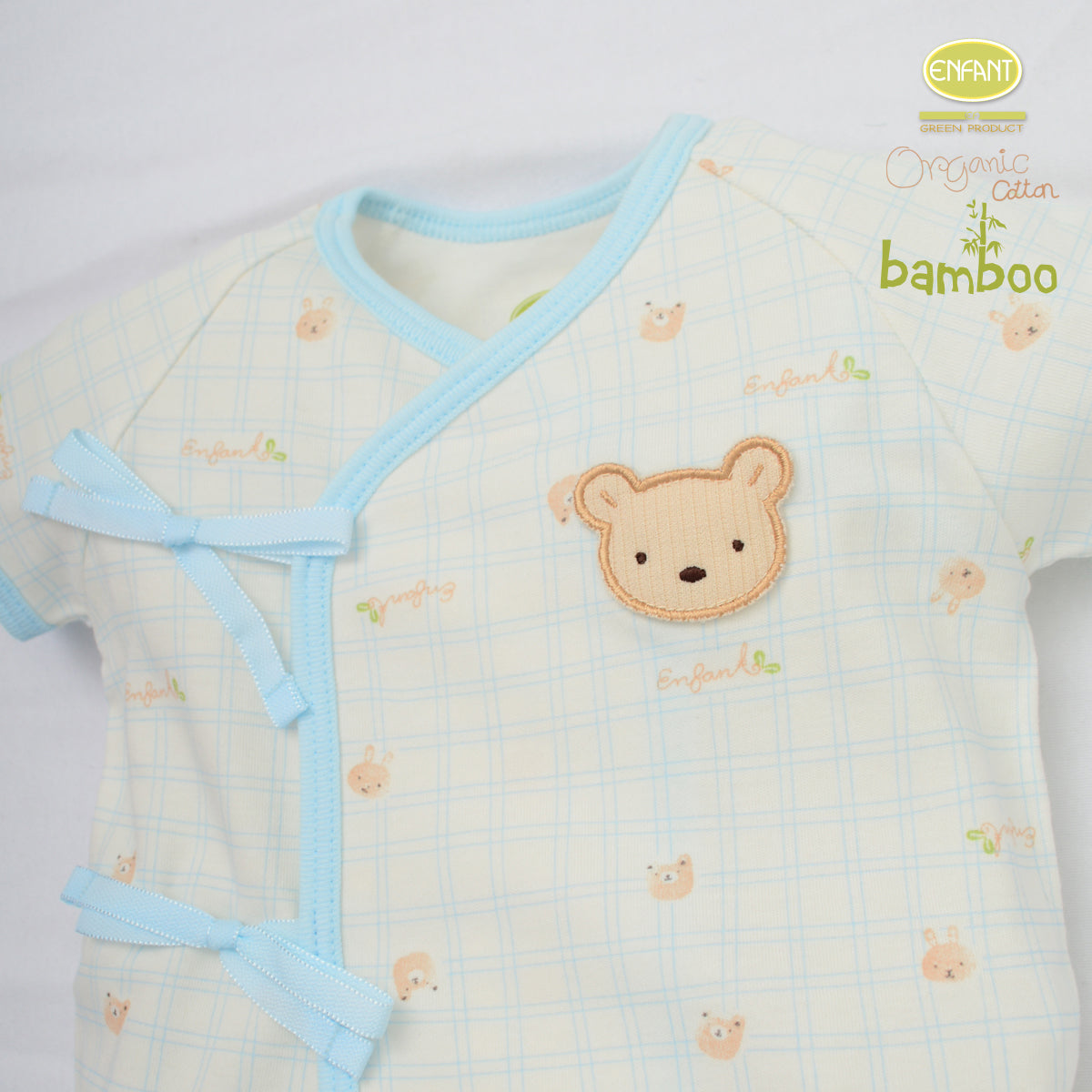 Enfant green Organic cotton bambuเสื้อผูกแขนยาว+กางเกง ER1R77