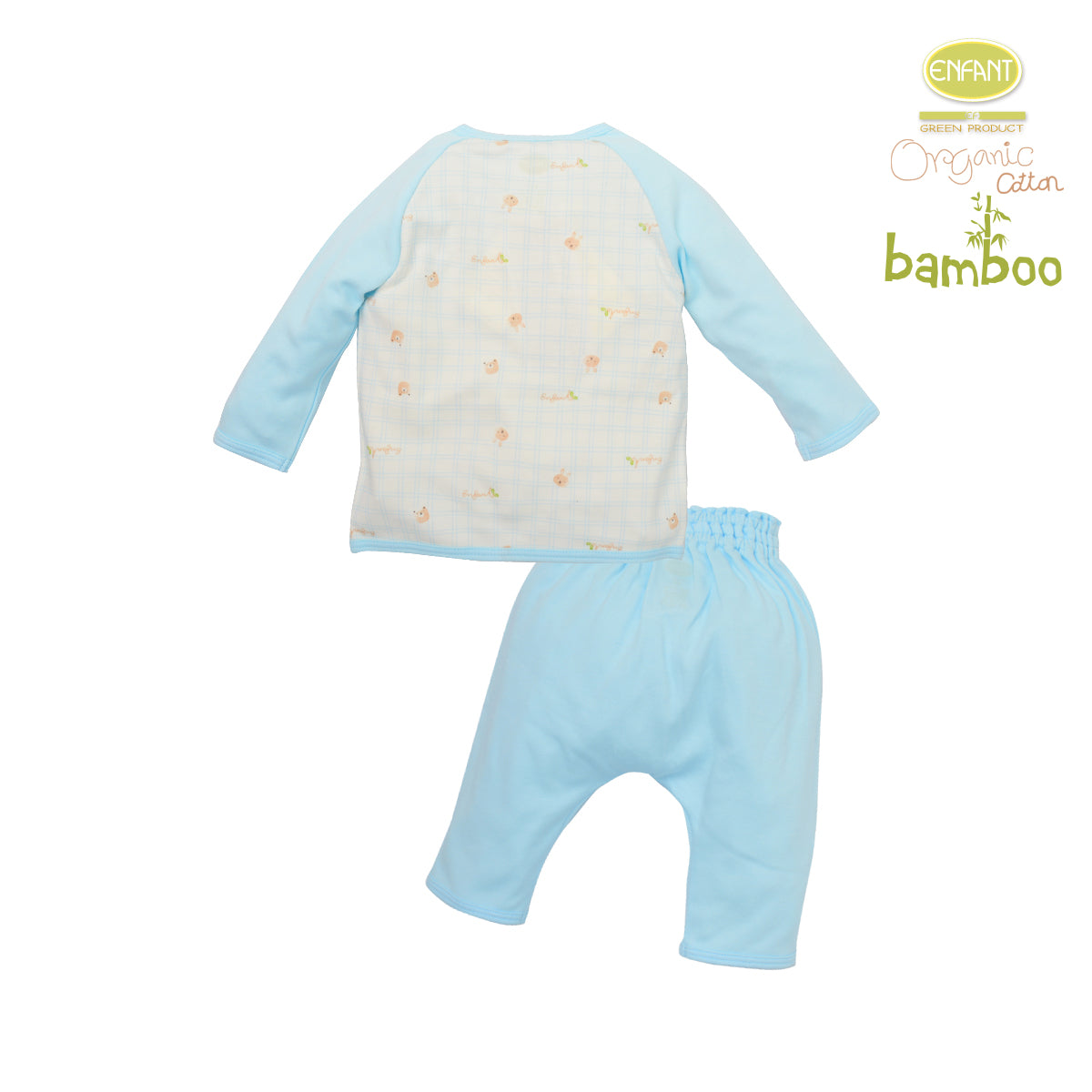 Enfant green Organic cotton bambuเสื้อผูกแขนยาว+กางเกง ER1R77