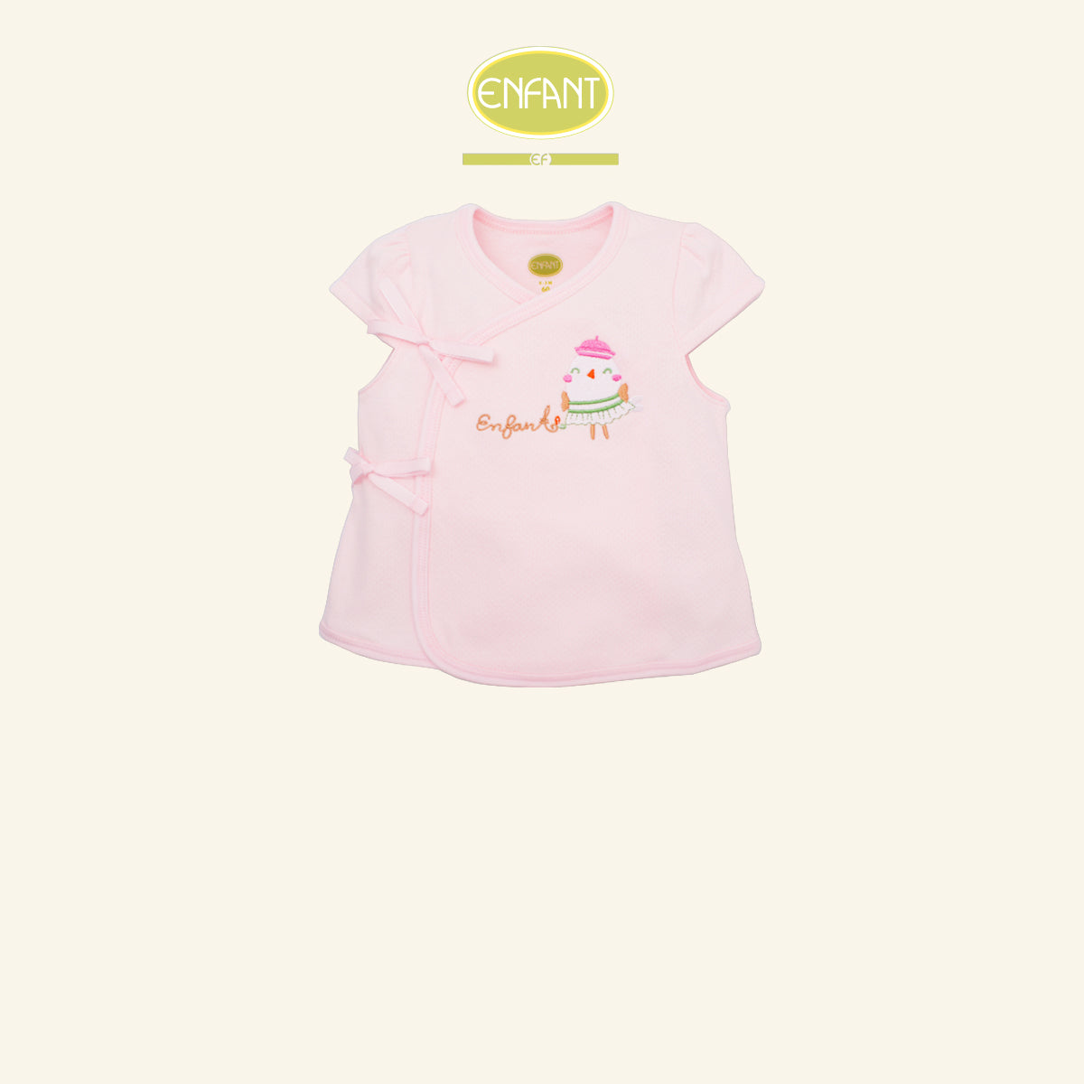 ENFANT ชุดเสื้อผูก แรกเกิด-6เดือน ลายนกน้อยชมพู รุ่นER1R93