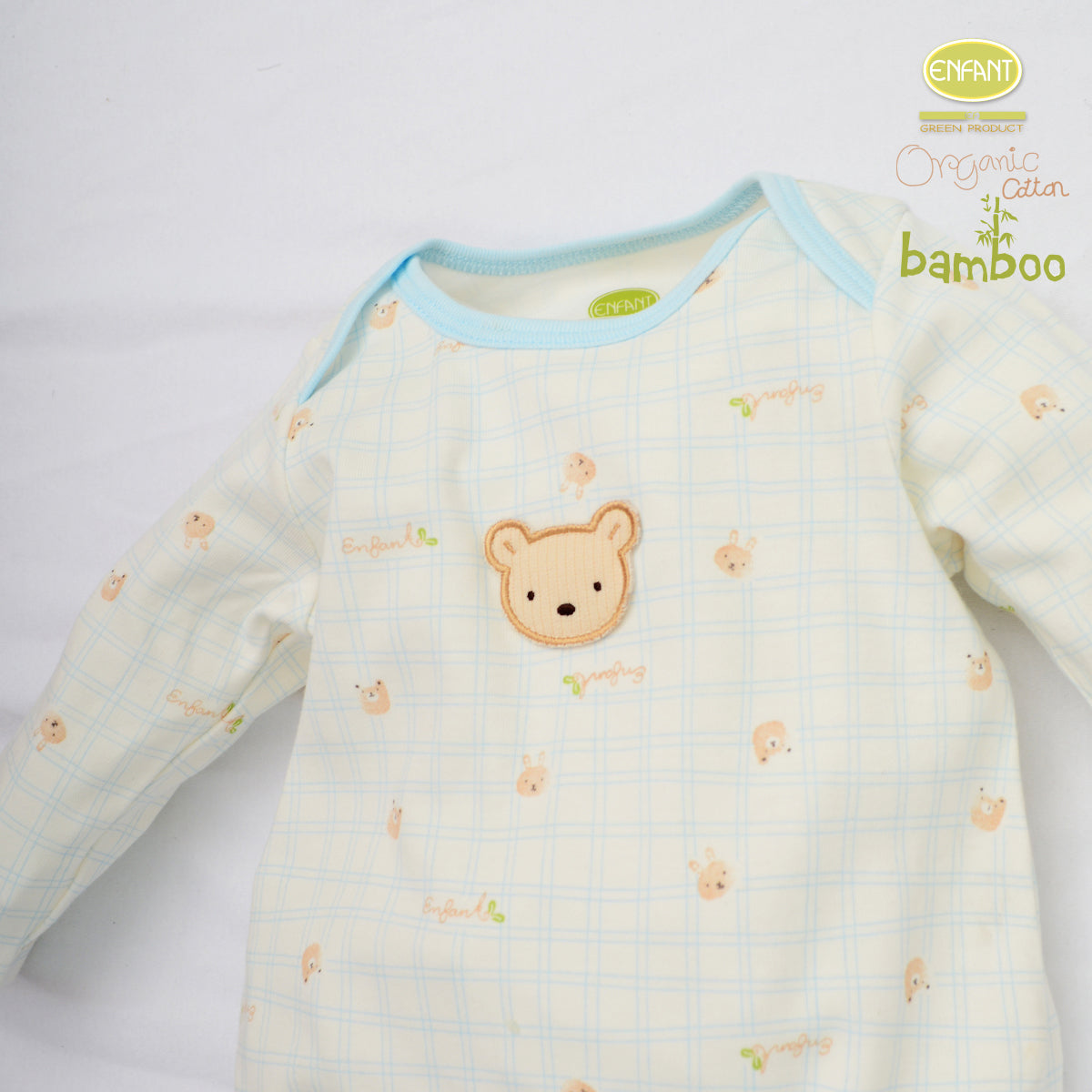 Enfant green Organic cotton Bambuชุดบอดี้สูทเด็กอ่อน ER8R74