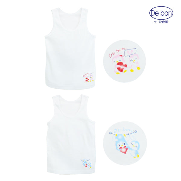 DEBON เสื้อกล้ามเด็กเล็ก แพ็ค 2 ตัว เด็กอายุตั้งแต่ 1 - 10 ปี
