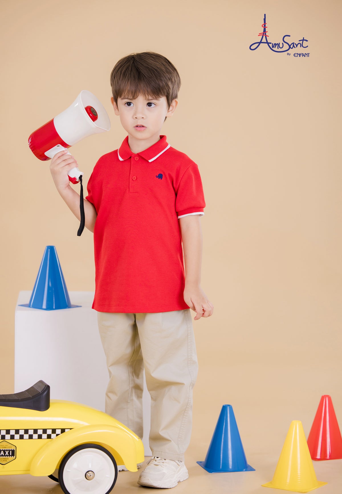Amusant เสื้อโปโลเย็นแต่งปก+แขน EH2J50