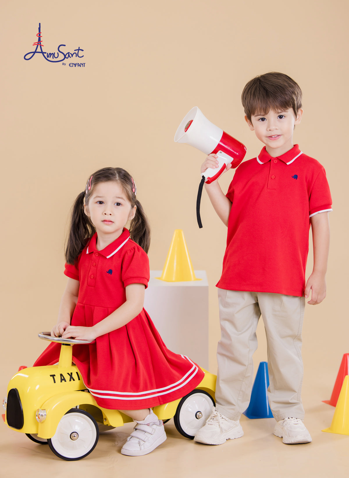 Amusant เสื้อโปโลเย็นแต่งปก+แขน EH2J50