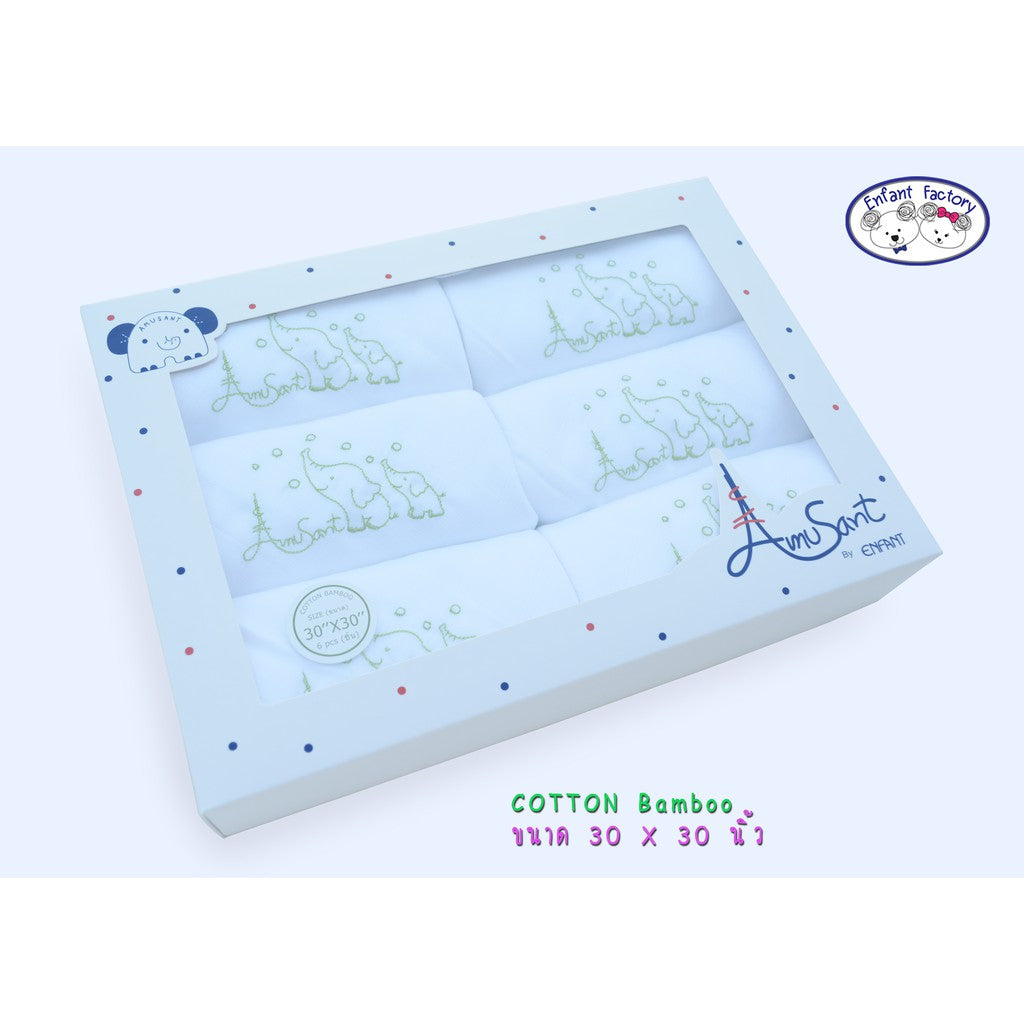 Amusant by Enfant ผ้าอ้อมสาลู Cotton Bamboo ขนาด 30*30 นิ้ว