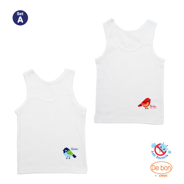 DEBON เสื้อกล้ามเด็กเล็ก แพ็ค 2 ตัว เด็กอายุตั้งแต่ 1 - 10 ปี