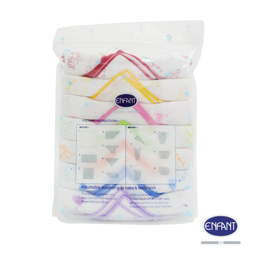 ผ้าอ้อมผ้าสาลูลายยูนิคอร์นและเพื่อนCotton100%ขนาด27x27นิ้ว