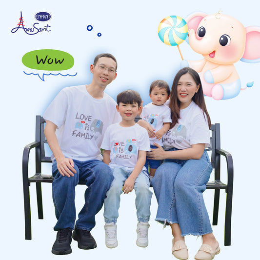 AMUSANT  เสื้อเซ็ตคู่แฟมิลี่ ช้างน้อย พ่อ-ลูก รุ่นEK9J22-EH2N31