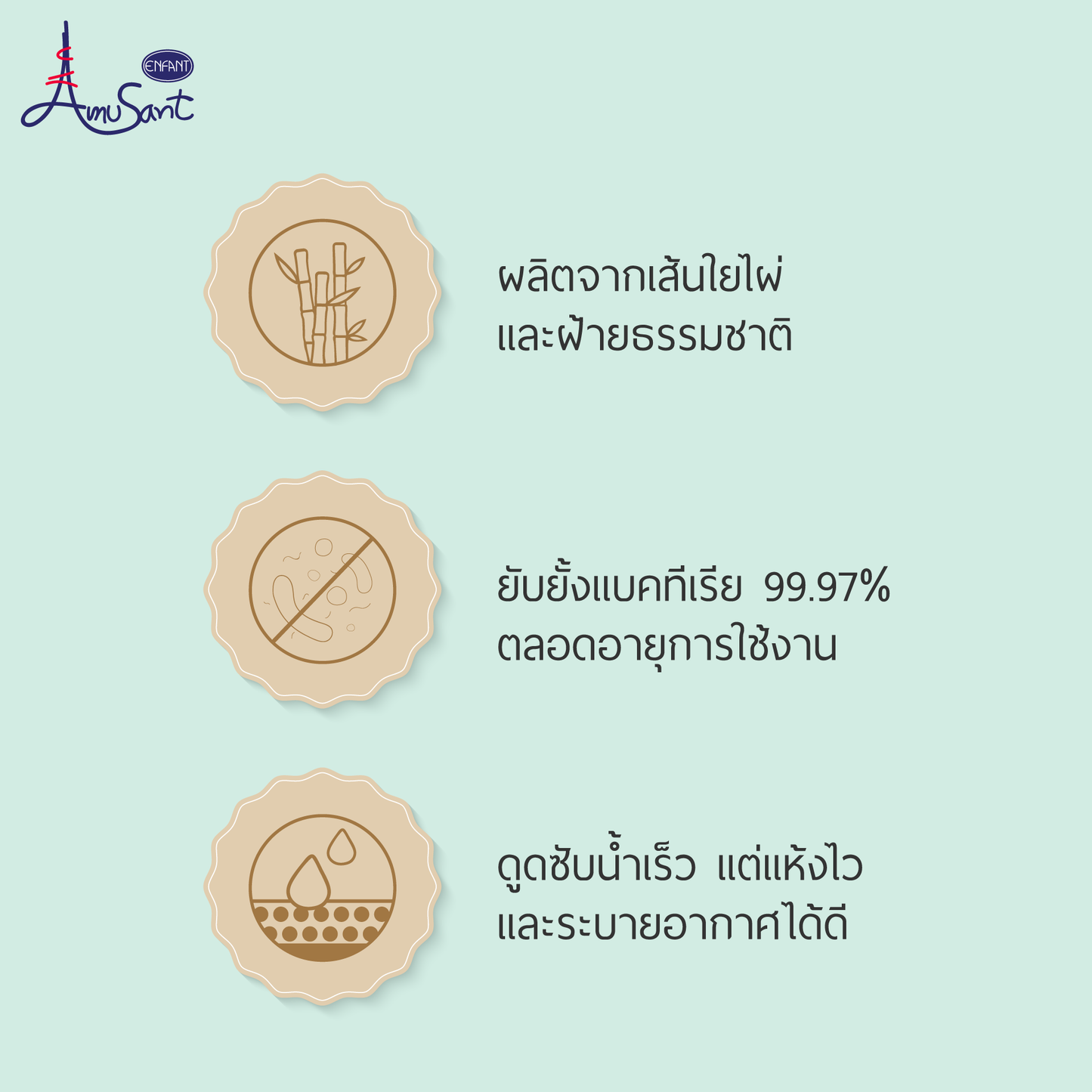 AROKAYA  ผ้าเช็ดตัวขนหนู Cotton Bamboo ขนาด 70x135 cm.