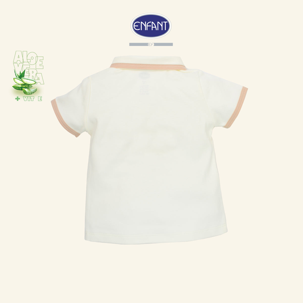 ENFANT เสื้อโปโลแขนสั้นเด็กอ่อน ผ้า Aloe Vera + Vitamin E รุ่น  สีครีม EB2JQ4