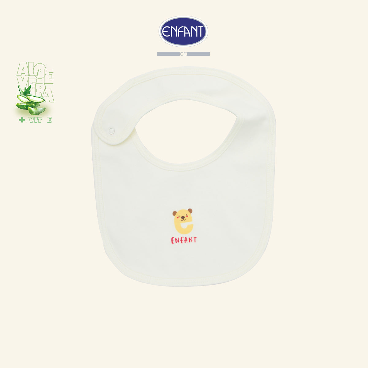 ENFANT ผ้ากันเปื้อนเด็กอ่อน ผ้า Aloe Vera + Vitamin E รุ่น  สีครีม EA5JQ0