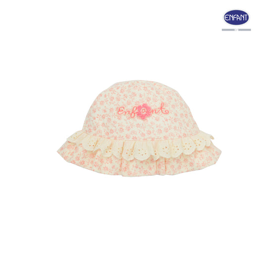 Enfant หมวกบักเก็ตสำหรับเด็กเล็ก3เดือน-1ขวบ ลายดอกไม้ EA7JN7