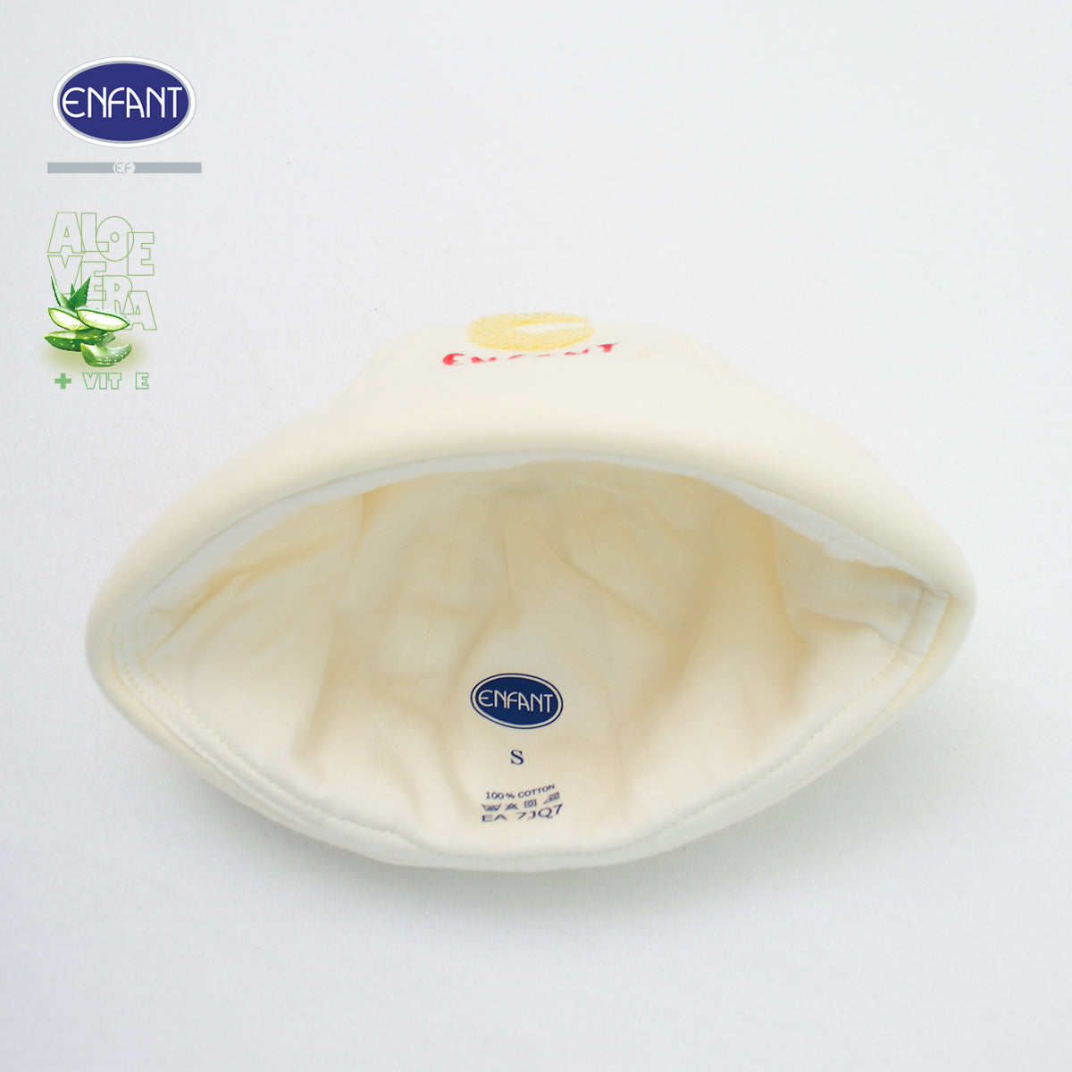 ENFANT หมวกเด็กอ่อน ผ้า Aloe Vera + Vitamin E รุ่น  สีครีม EA7JQ7
