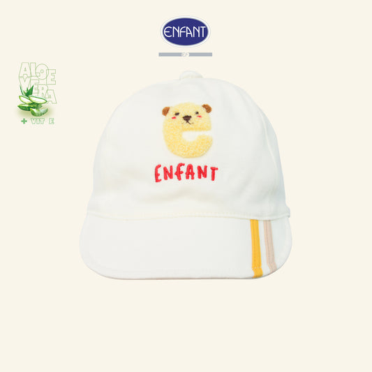 ENFANT หมวกเด็กอ่อนทรงแก๊ป มีปีก ผ้า Aloe Vera + Vitamin E รุ่น  สีครีม EA7JQ8