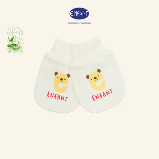 ENFANT ถุงมือ&ถุงเท้าเด็กอ่อน(ขายแยกชิ้น) Cotton 100% Aloe Vera + Vitamin E สีครีม EA9JQ0&EA9JQ1