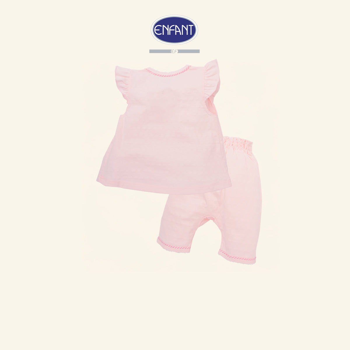 ENFANT Baby Girl Set - ชุดเด็กอ่อนแขนกุด สีชมพูอ่อนน่ารัก EB1JJ3