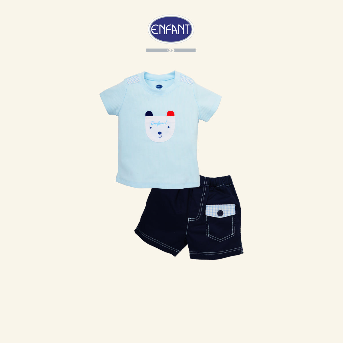 ENFANT ชุดเสื้อ+กางเกง เด็กชาย หมีขาว 3เดือน-2ปี EB1JX1