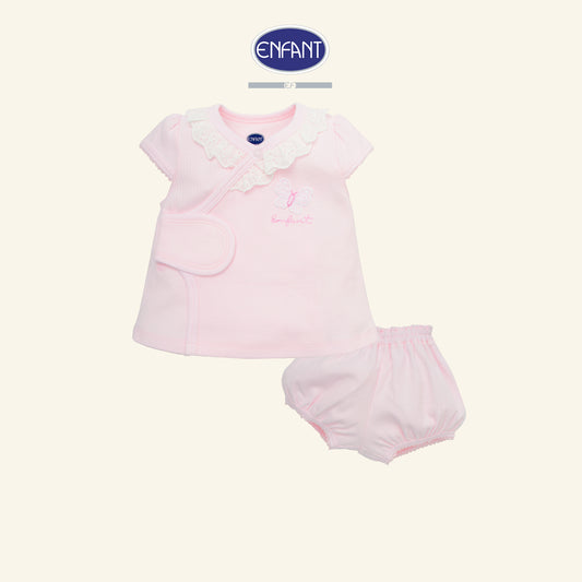 ENFANT ชุดเสื้อ+กางเกงใน เด็กหญิง 0-6เดือน ผีเสื้อ ชมพู  EB1JX3