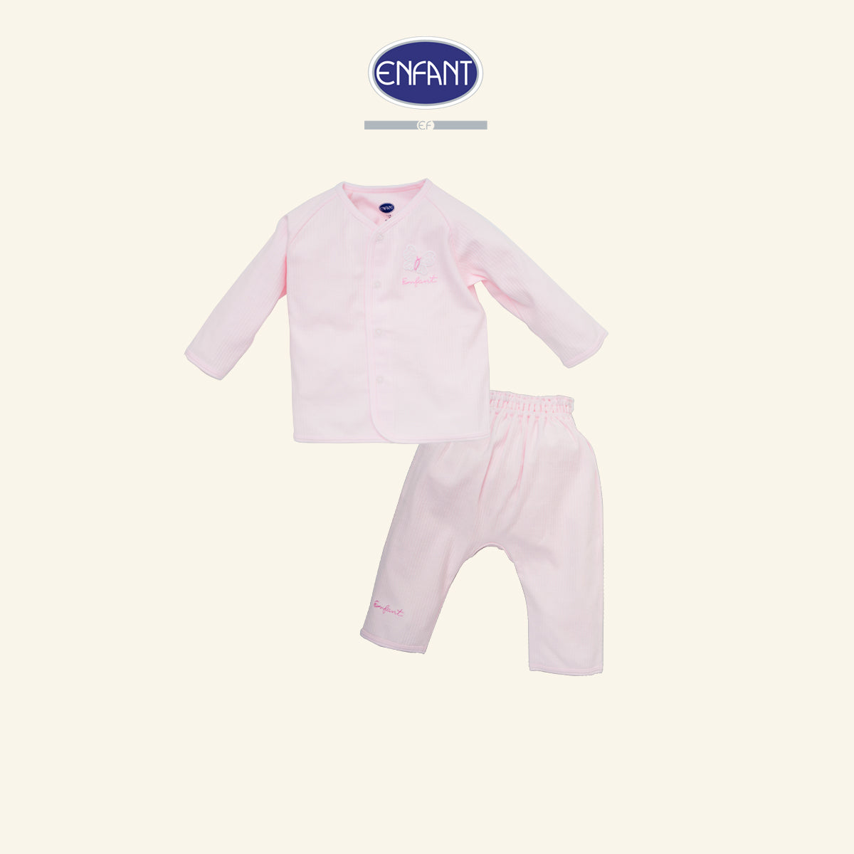 ENFANT ชุดSnapผ่าหน้า แขนยาว 3เดือน-2ปี หมีขาว ฟ้า-ชมพู EB1JX6