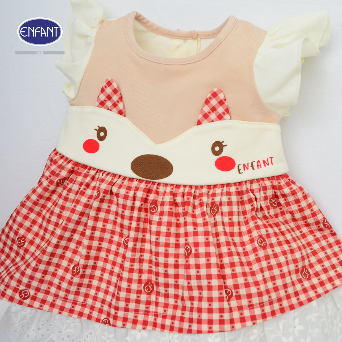 ENFANT เดรสแขนกุด+สายคาดผม แรคคูน 3เดือน-2ปี  EB4JW2